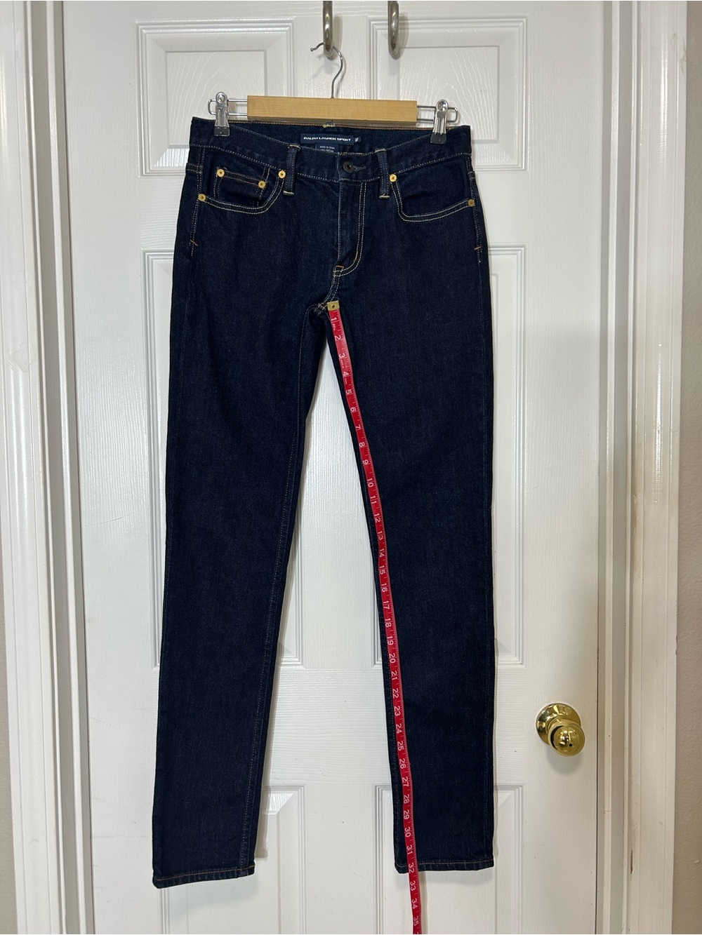 Ralph Lauren Sport Thompson 650 Cotton Blend‎ Dark Blue Mid Rise Skinny Jeans 27 - Picture 15 of 16